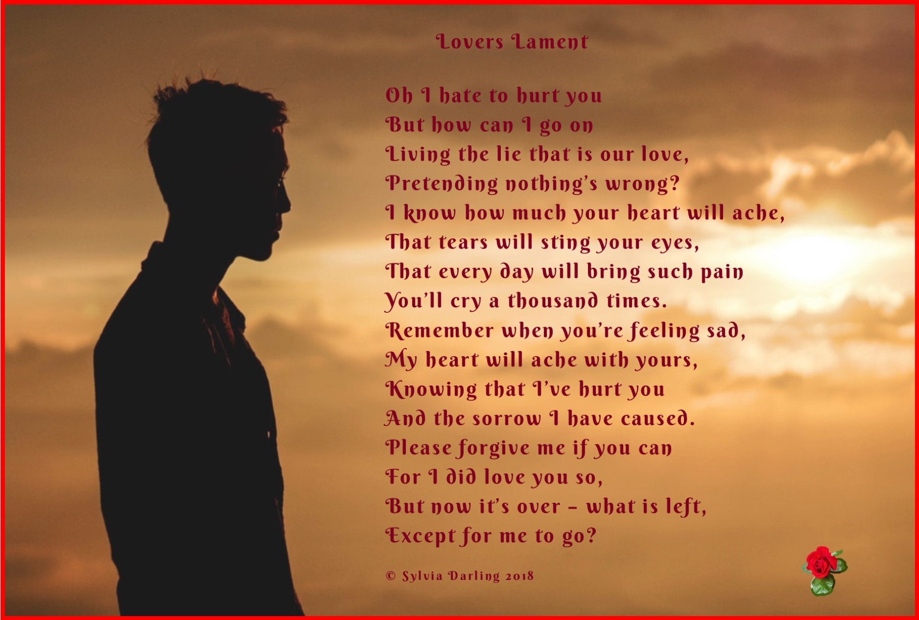 A sorrowful young man staring away.